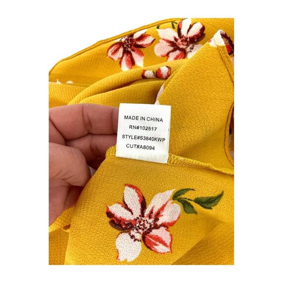 Soprano Floral Surplice Skirt Mustard Yellow Size XS NWOT - Picture 7 of 9